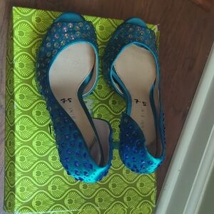 Giani Bernini Blue Perforated Flats